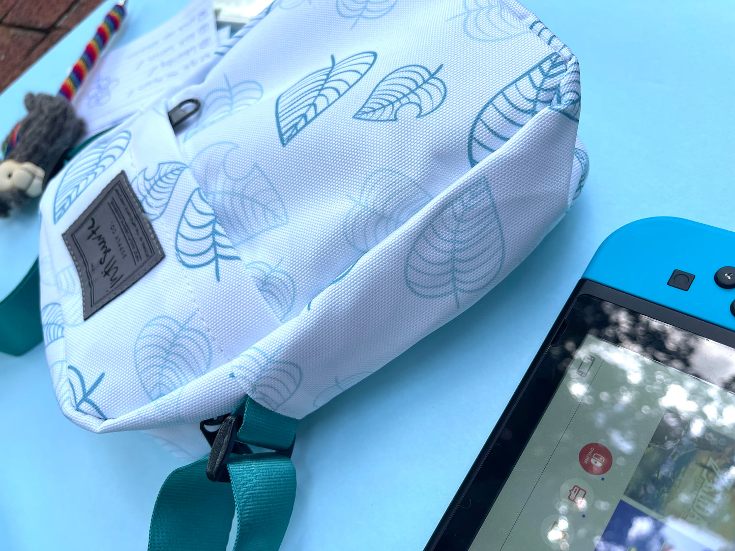 Animal Crossing Blue Canvas Side Bag