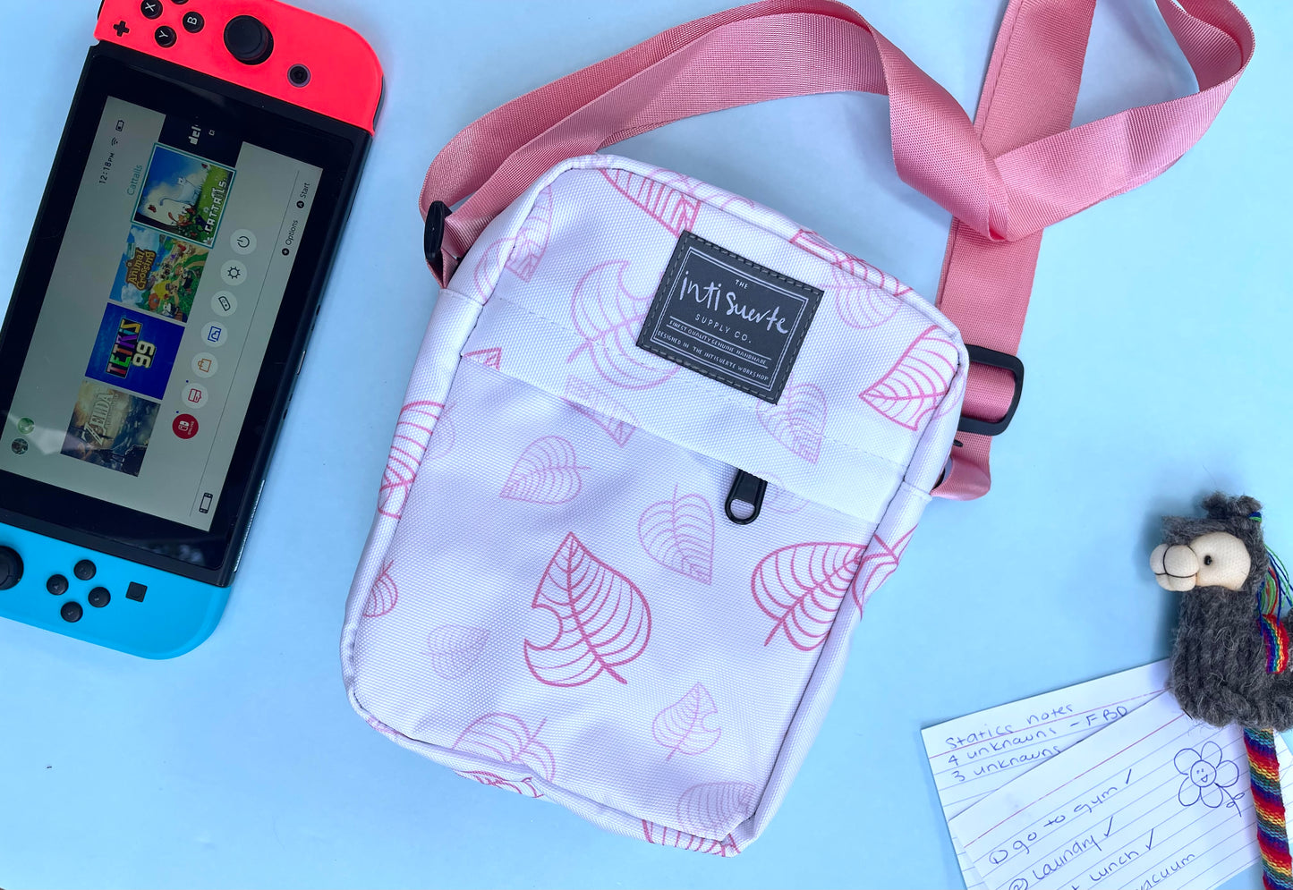 Animal Crossing Pink Canvas Side Bag