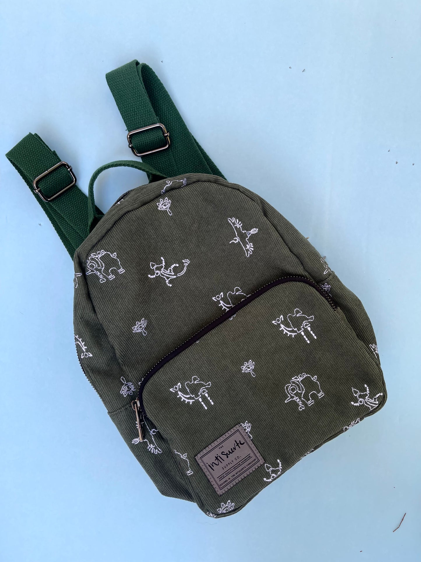 Divine Beasts ~ Corduroy Embroidered Mini Backpack