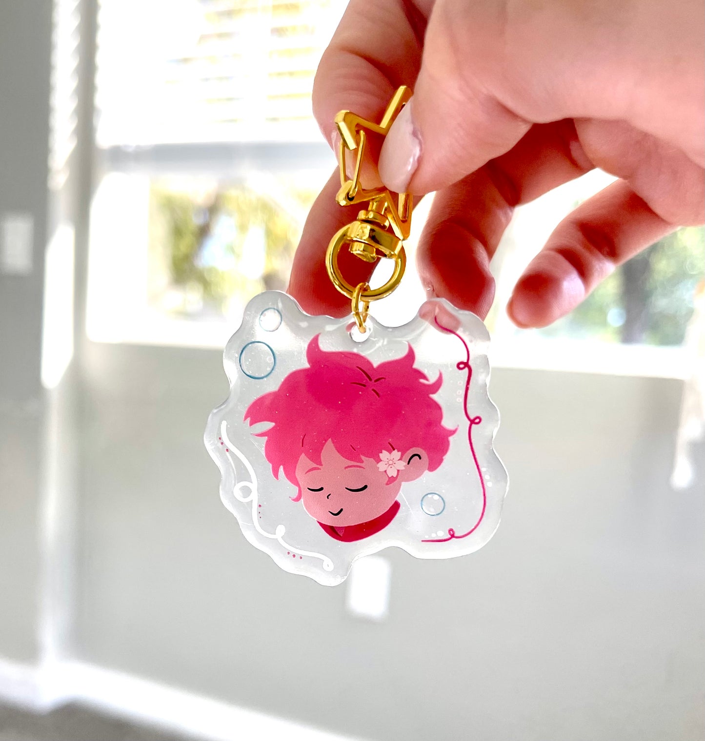 Ponyo Sparkly Acrylic Keychain
